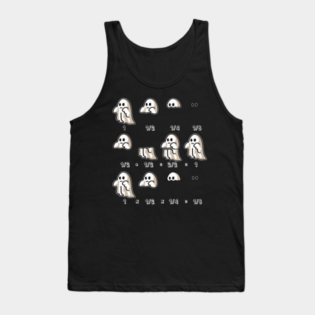 Fractions Math Spooky Ghosts Teacher Appreciation Tank Top by SilverLake